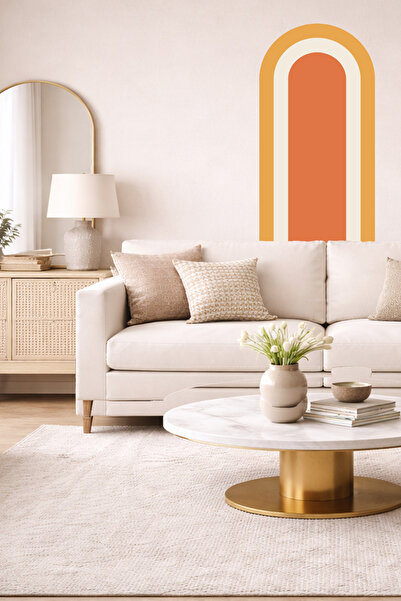 Sim Tasarım Boemski set ovalnih zidnih naljepnica u stilu isprepletanih boja