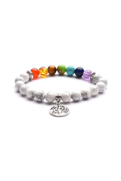 EFAYN.RO Energy bracelet, made of volcanic rock, 7Chakras, semi-precious ston...