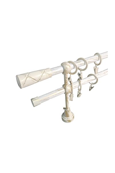 KLEIDECO galerie metal 16/16 mm COSTA RICA dubla, alb-auriu, 120 cm, capete L...