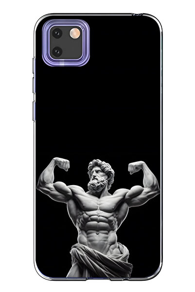 FLAMENKO حافظة هاتف شفافة متوافقة مع هاتف هواوي Y5P من سلسلة Antique Sculptur...