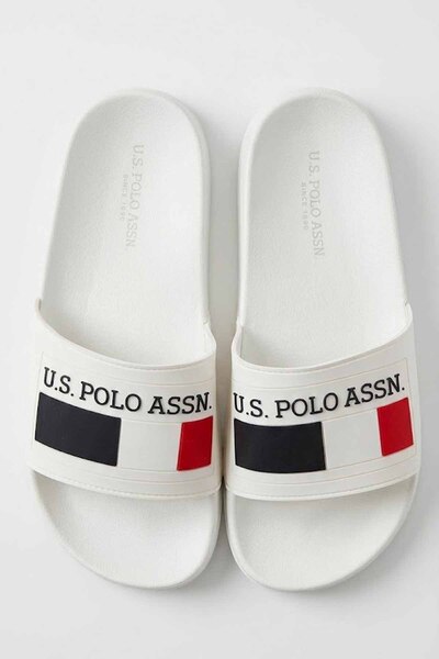 U.S. Polo Assn. U.S. Polo Assn. Men's White Slipper - Nico 6 Fx Daily-Beach a...