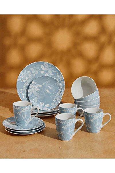 REDTAG Teal Floral Dinner Set 16 Piece