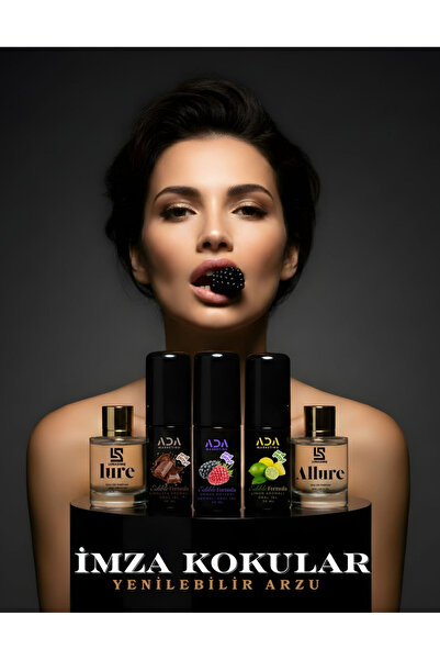 Ada Marketing Kadın Erkek Parfüm Seti 50 ml ve Yenilebilir Jel 30 ml 3’lü Çik...