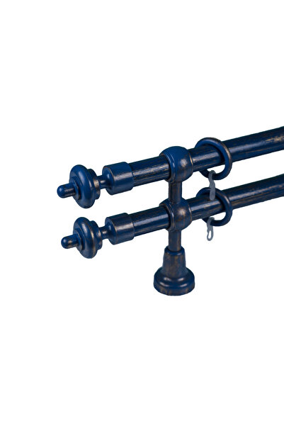 KLEIDECO galerie plastic 28 mm INNOVATIE MARE dubla, albastru-auriu, 160 cm