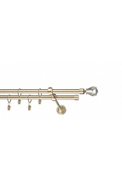 KLEIDECO galerie metal 16/16 mm AMERIKA dubla, auriu-antic, 300 cm, capete NA...