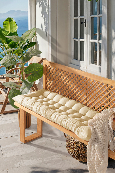 Mossyna Beige 50X110 Bead Silicone Garden Chair Min Leather-Long Sofa Min Lea...