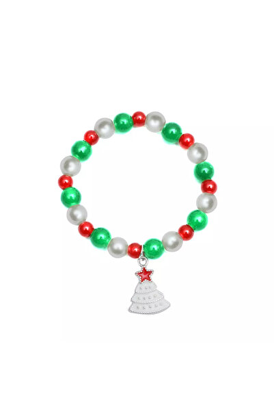 EFAYN.RO Women's Christmas bracelet, multicolored, with fir tree pendant, EFAYN