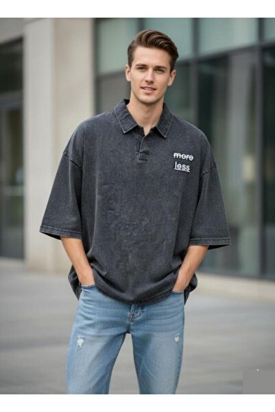 ALANAQA تيشيرت بوكس بولو اوفر سايز للجنسين.