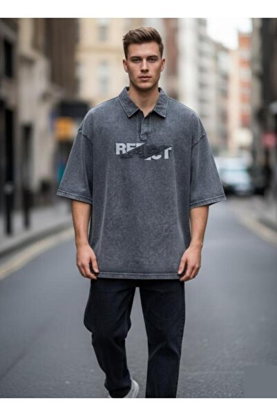 ALANAQA تيشيرت بوكس بولو اوفر سايز للجنسين.