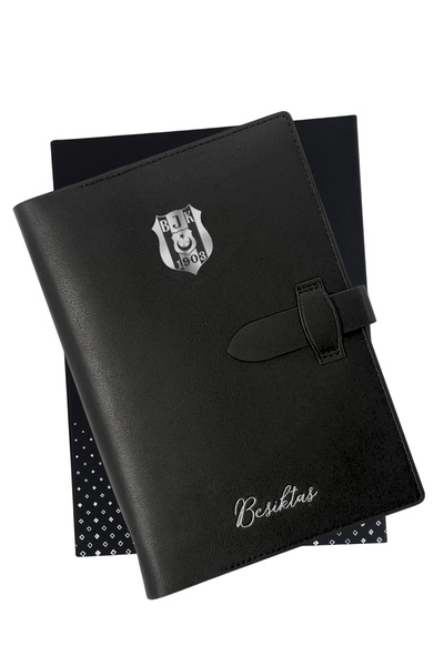 Beşiktaş Agendă cu licență, piele copertă, 96 foi, dimensiune 13x21cm, 6 inel...