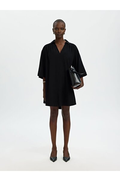 SELECTED Midikleid Leinenmix