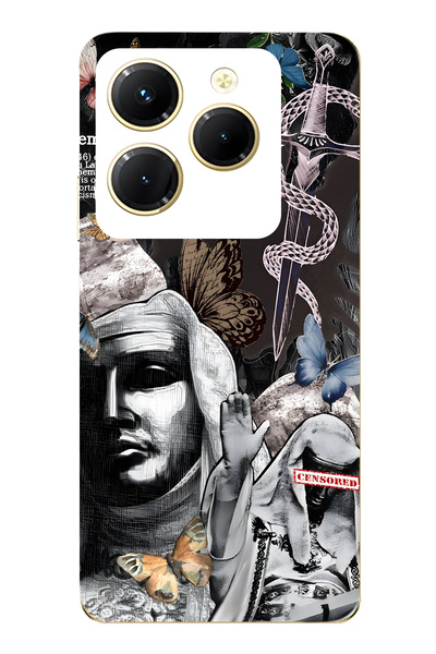 FLAMENKO حافظة هاتف شفافة متوافقة مع هاتف Infinix Hot 40i من نوع Gothic Butte...