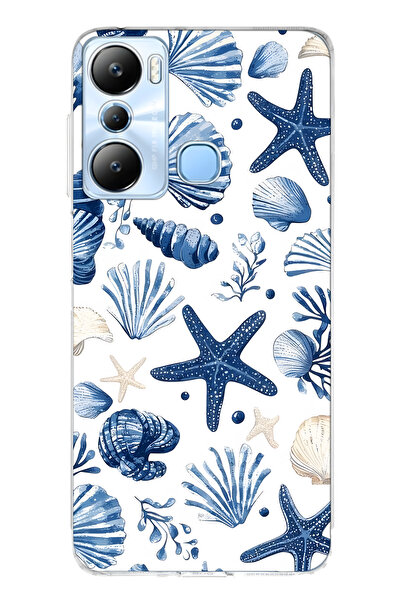 FLAMENKO حافظة هاتف شفافة متوافقة مع Infinix Hot 20i من نوع Sea Star and Shel...