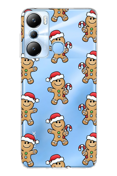 FLAMENKO حافظة هاتف شفافة متوافقة مع هاتف Infinix Hot 20i Gingerbread منقوش