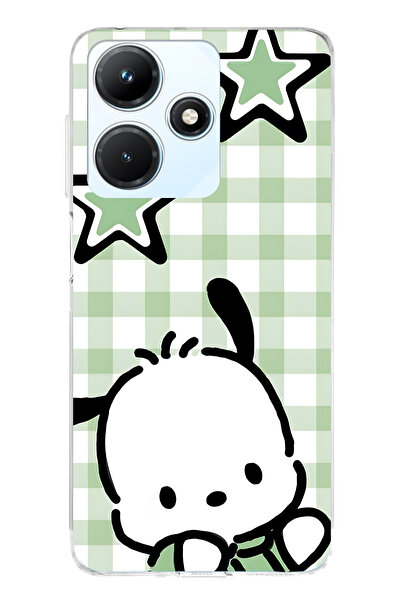 FLAMENKO حافظة هاتف شفافة متوافقة مع هاتف Infinix Hot 30i Cute Dog منقوش