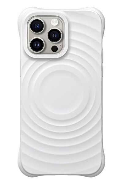 VERTEK Μαγνητική θήκη σιλικόνης Ripple Texture για Apple iPhone 16 Pro - Λευκή
