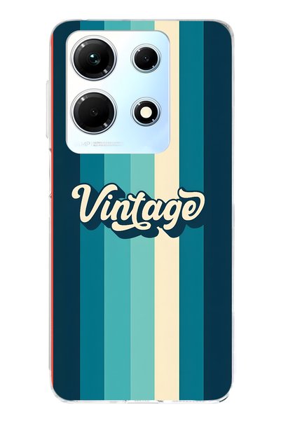 FLAMENKO حافظة هاتف شفافة متوافقة مع Infinix Note 30 Vintage منقوش