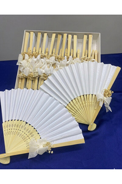 Uygun Süslü Ahşap Yelpaze ( 25'li kutulu )