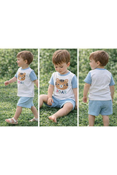 Cıtır طقم صيفي للأطفال مطرز مصنوع من قماش مريح 100% قطن% قابل للتنفس مع شورت