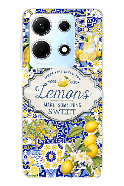 FLAMENKO حافظة هاتف شفافة متوافقة مع هاتف Infinix Note 30 من نوع Limon منقوش