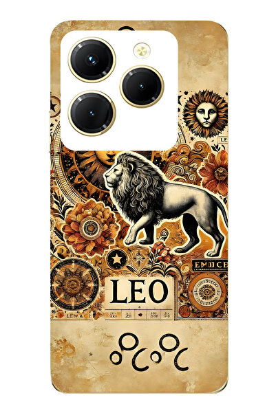 FLAMENKO حافظة هاتف شفافة متوافقة مع هاتف Infinix Hot 40i Aslan Burcu منقوش