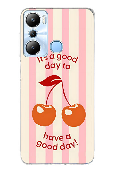 FLAMENKO حافظة هاتف شفافة متوافقة مع إنفينيكس هوت 20i تشيري منقوش