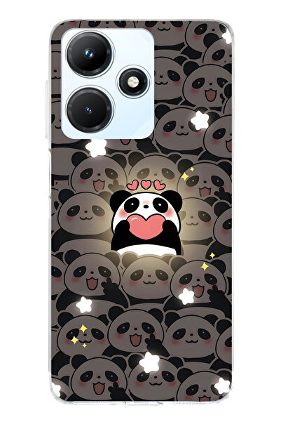 FLAMENKO حافظة هاتف شفافة لطيفة متوافقة مع هاتف Infinix Hot 30i من نوع Panda ...