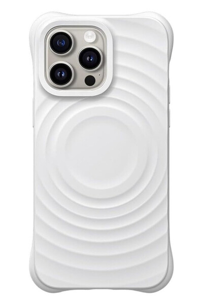 VERTEK Husa Silicon Magnetic Ripple Texture pentru Apple iPhone 16 - Alb