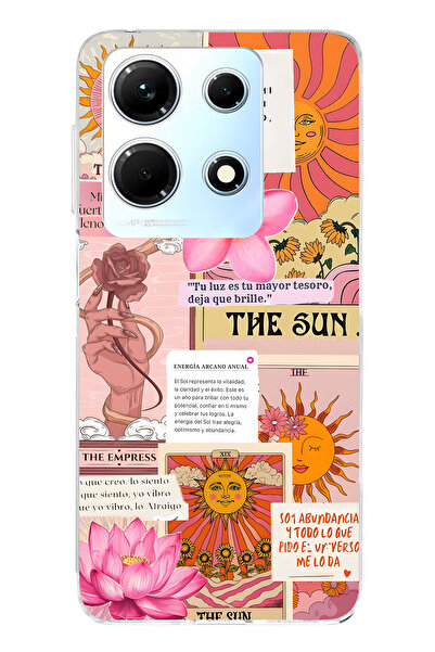 FLAMENKO حافظة هاتف إنفينيكس نوت 30 متوافقة مع سولار تاروت منقوش شفافة