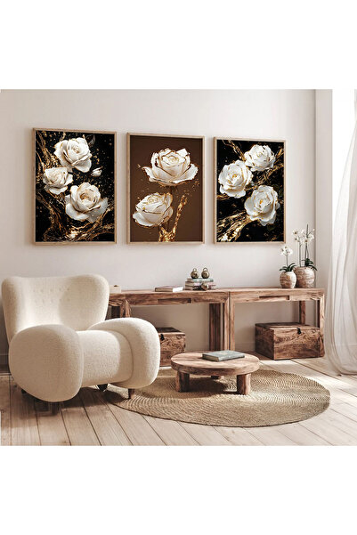 Dekorsiahome 3 Piece Wooden Framed Living Room Hall Kitchen Table Set Set3528