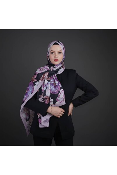 TAMA شال بنفسجي بنمط زهرة الأنيمون