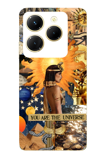 FLAMENKO حافظة هاتف شفافة متوافقة مع Infinix Hot 40i من نوع Cleopatra منقوش