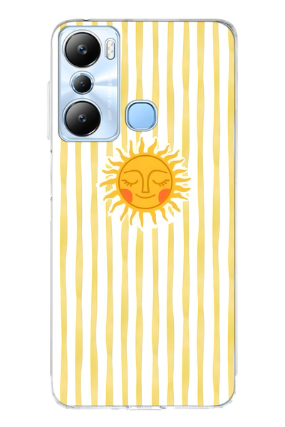 FLAMENKO حافظة هاتف شفافة متوافقة مع هاتف Infinix Hot 20i باللون الأصفر مخطط ...