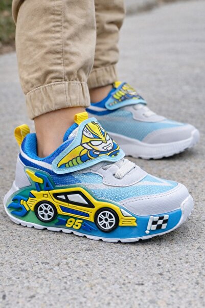 ALTUNTAŞ حذاء رياضي فيلكرو ترانسفورمرز منقوش خفيف الوزن للأولاد حذاء رياضي