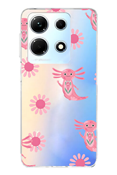 FLAMENKO حافظة هاتف شفافة متوافقة مع هاتف Infinix Note 30 باللون الوردي Aksol...