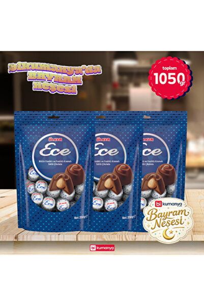 Ülker ECE Define İkramlık Bütün Fındıklı Sütlü Çikolata - 350 gram - 3 Adet D...