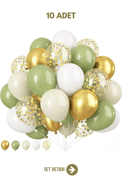 Bunloon Retro Karışık Renk Balon Seti 10 Parça 11 İnç Parti Süsleme