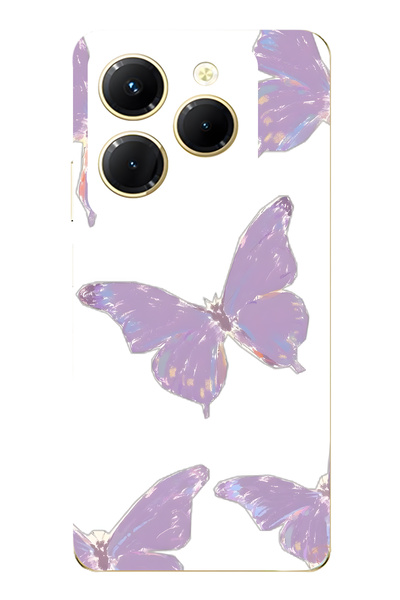 FLAMENKO حافظة هاتف شفافة متوافقة مع هاتف Infinix Hot 40i باللون الأرجواني Ke...