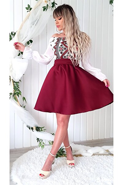 Voguesta Alma Short Dress with Traditional Motifs