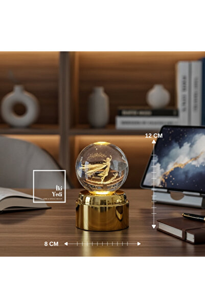 İki Yedi Konsept Mobius Dönen Cam Küre Rüyada Dans Eden Peri LED Gece Lambası...