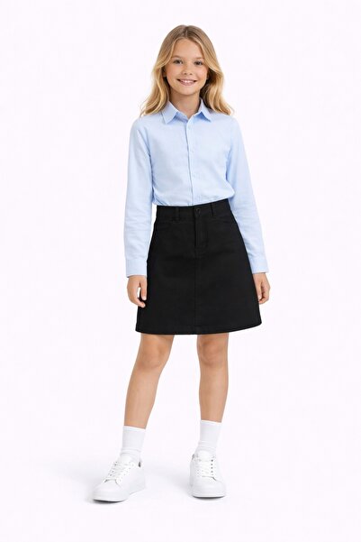 Nacar Gömlekli Kız Çocuk Keten Gösteri Etek Takım 23 Nisan 29 Ekim Gösteri Kı...