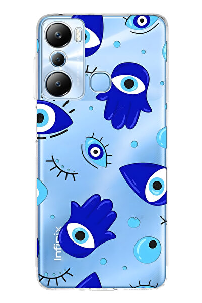 FLAMENKO حافظة هاتف شفافة متوافقة مع هاتف Infinix Hot 20i من Hamsa El منقوش