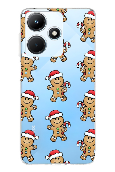 FLAMENKO حافظة هاتف شفافة متوافقة مع هاتف Infinix Hot 30i Gingerbread منقوش