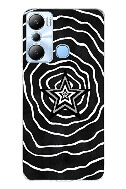 FLAMENKO حافظة هاتف شفافة متوافقة مع هاتف Infinix Hot 20i باللونين الأسود وال...