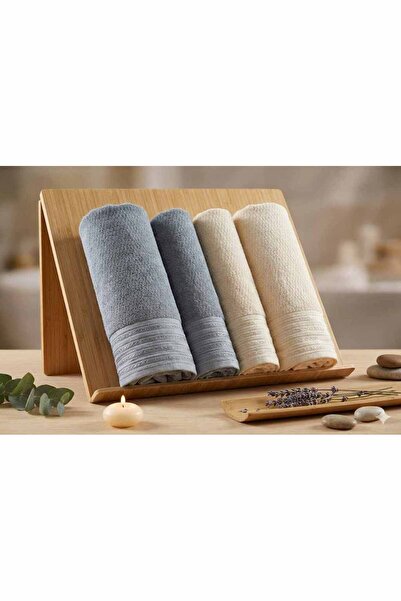 Özdilek Set de lux patru persoane bej-alb (Set pentru hamam)