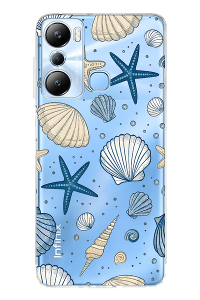 FLAMENKO حافظة هاتف شفافة متوافقة مع Infinix Hot 20i من نوع Sea Shell و Star ...