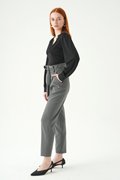 Rays 8407A Pantaloni cu curea și nasturi dubli, antracit