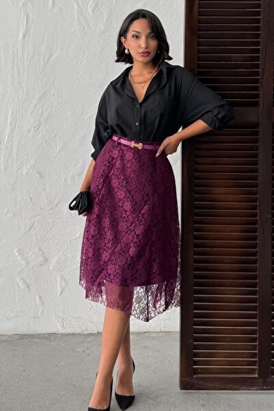 Ded COLLECTION Women's Stylish Belt Piece Elegant Lace Detailed Asymmetrical ...