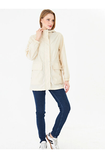 PIQUE Women's Hooded Adjustable Waist Unlined Raincoat