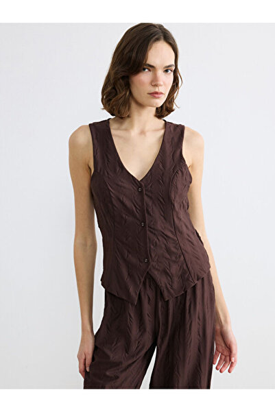 LC Waikiki Rmz Gi̇yi̇m Farkiyla V Dikim Do Textured Pajama Set for Men